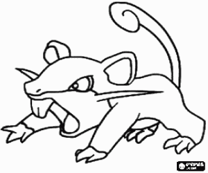 Coloriage Un rat de Pokémon Rattata