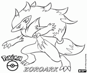Coloriage Un renard Pokémon, Zoroark