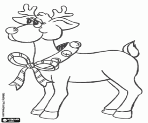 Coloriage Un renne avec des ornements de Noël