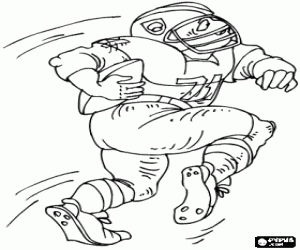 Coloriage Un  running back vers le touchdown