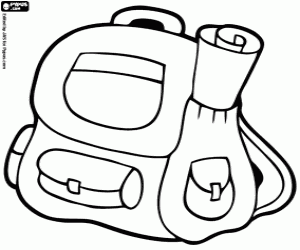 Coloriage Un sac à dos, les bagages des scouts