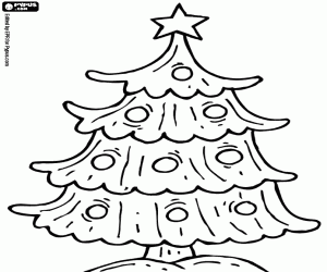 Coloriage Un sapin de Noël extérieur
