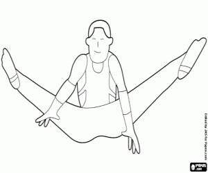 Coloriage Un saut de gymnastique