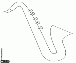 Coloriage Un saxophone, un instrument de musique