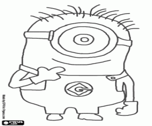 Coloriage Un sbire minion avec un oeil