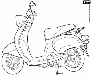 Coloriage Un scooter stationné