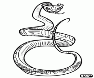 Coloriage Un serpent de KungFu, Maitre Vipère