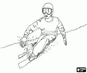 Coloriage Un skieur sans bâtons