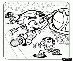 Coloriage Un smash dans un match de basket