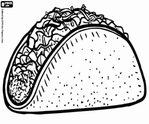 Coloriage Un taco mexicain