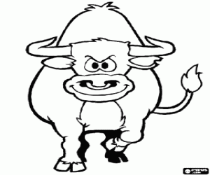 Coloriage Un taureau agressif