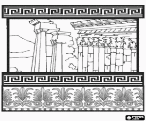 Coloriage Un temple corinthien grec