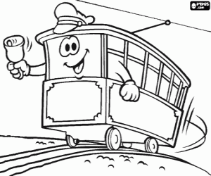 Coloriage Un tram avec bell