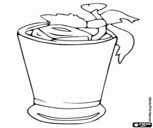 Coloriage Un verre de thé glacé ou thé froid