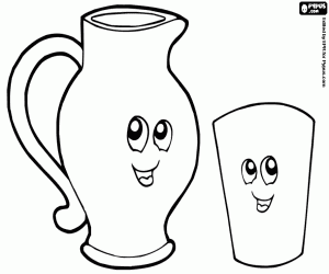 Coloriage Un verre et une carafe