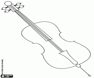Coloriage Un violoncelle pour musique rock
