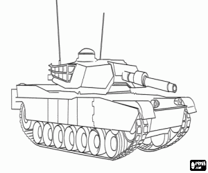 Coloriage Un véhicule de guerre militaire