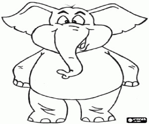 Coloriage Un éléphant sur les pattes arrière