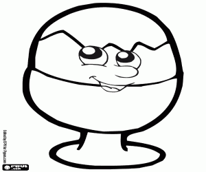 Coloriage Un œuf à la coque souriant