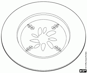 Coloriage Une assiette avec décoration de Noël