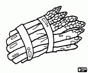 Coloriage Une botte d'asperges vertes