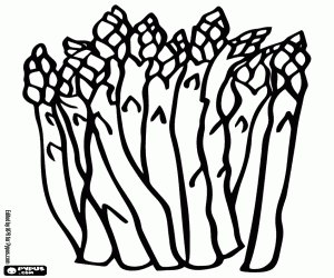 Coloriage Une botte d’asperges vertes