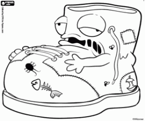 Coloriage Une botte putride, Trash Pack