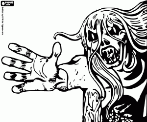 Coloriage Une bête à l’Halloween