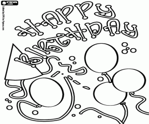 Coloriage Une carte d'anniversaire en anglais