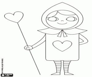 Coloriage Une carte à jouer au pays des merveilles