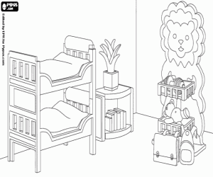 Coloriage Une chambre de Playmobil