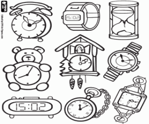 Coloriage Une collection de montres