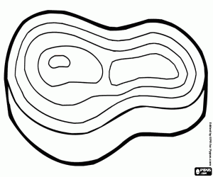 Coloriage Une coupe de viande rouge