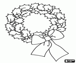 Coloriage Une couronne de houx pour Noël