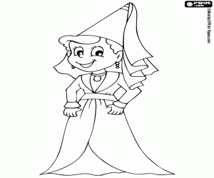 Coloriage Une dame médiévale