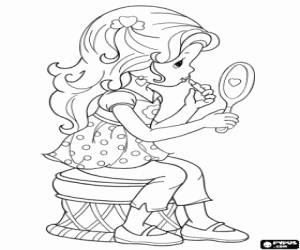Coloriage Une fille avec du maquillage