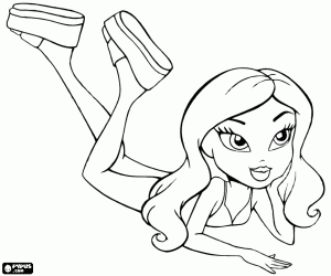Coloriage Une fille Bratz sous le soleil