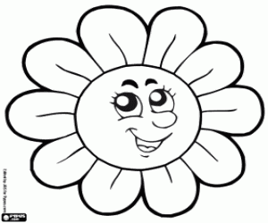 Coloriage Une fleur souriante