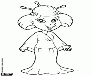 Coloriage Une geisha