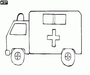 Coloriage Une grande ambulance