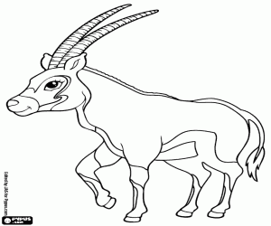 Coloriage Une grande antilope d’Afrique