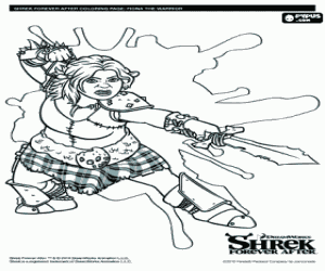 Coloriage Une guerriere ogresse, Fiona