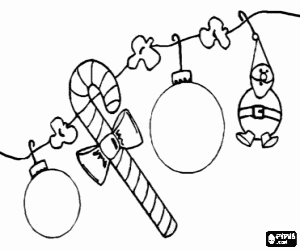 Coloriage Une guirlande avec des boules de Noël