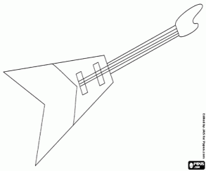 Coloriage Une guitarre basse électrique
