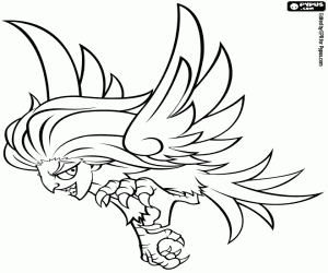Coloriage Une Harpie, un monstre volant