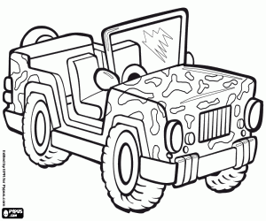Coloriage Une jeep militaire