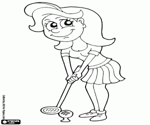 Coloriage Une joueuse de golf professionnel