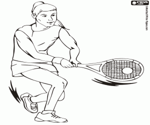 Coloriage Une joueuse de tennis aux Jeux olympiques
