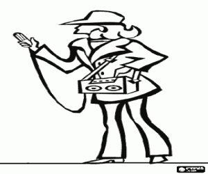 Coloriage Une journaliste dans une interview