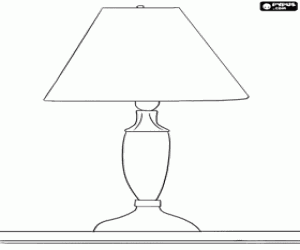 Coloriage Une lampe de table classique